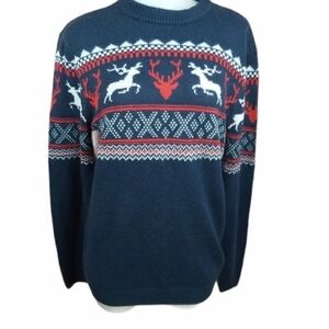 DIVIDED knitted sweater dear graphic 100% acrylic